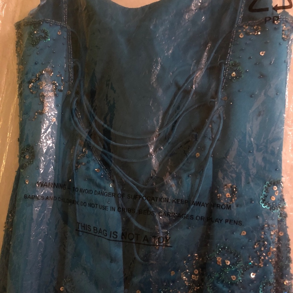 Blue Trumpet Pageant Dress / Prom Dress, size small - Picture 7 of 9